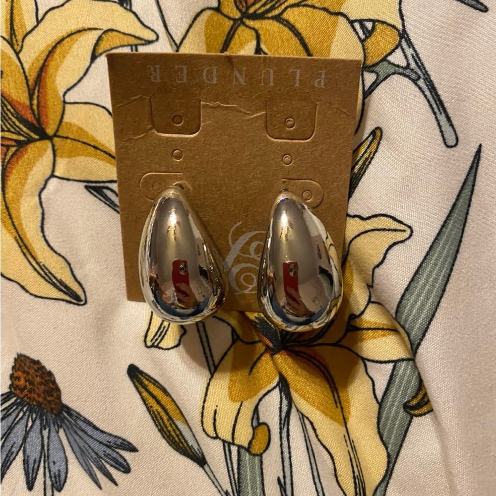Plunder silver post back earrings